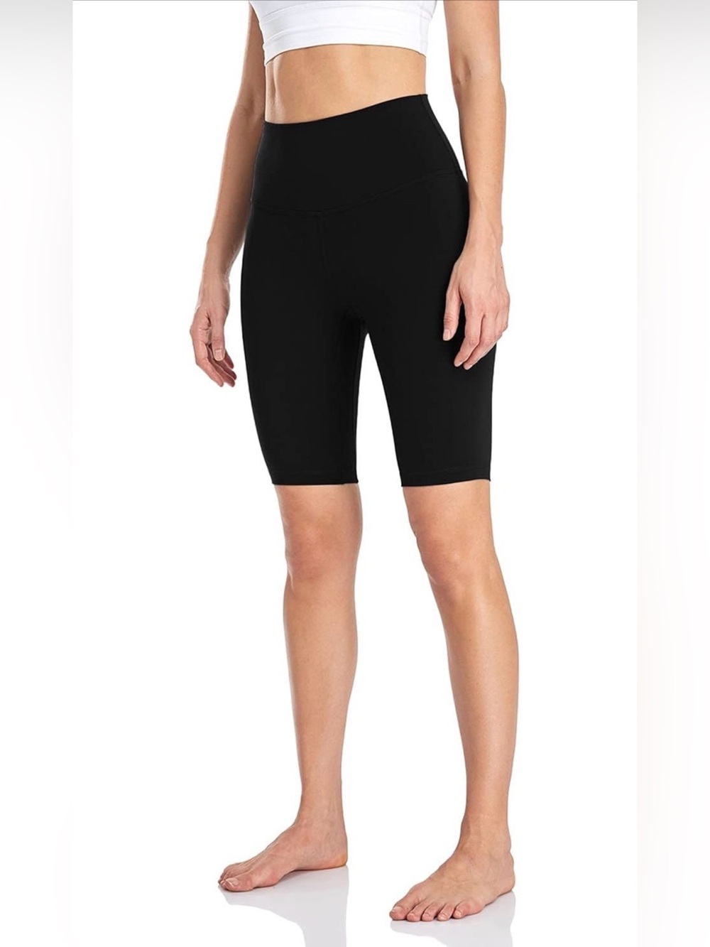 HeyNuts Women's Biker Shorts High Waisted Yoga Running Spandex Shorts Black M - Picture 4 of 15